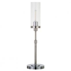 Frieda 26.68 in. Polished Nickel Table Lamp with Clear Glass Shade by Meyer&Cross