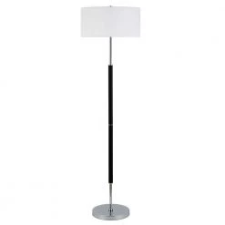 Simone 61.5 in. Matte Black and Polished Nickel Floor Lamp by Meyer&Cross