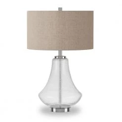 Lagos 23 in. Seeded Glass Table Lamp with Polished Nickel Accents by Meyer&Cross