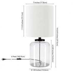 Lowry 14.75 in. Seeded Glass Mini Accent Lamp with Blackened Bronze Accents by Meyer&Cross -Hot Sale HomeGlam Store seeded glass meyer cross table lamps ml0917 1f 1000