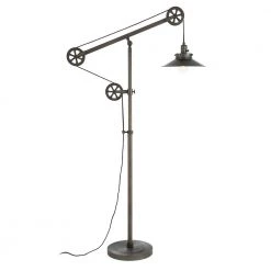 Descartes 70 in. Aged Steel Wide Brim Floor Lamp with Pulley System by Meyer&Cross 11 Descartes 70 in. Aged Steel Wide Brim Floor Lamp with Pulley System by Meyer&Cross -Hot Sale HomeGlam Store steel meyer cross floor lamps fl0170 4f 1000