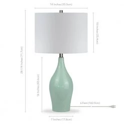 Niklas 28-1/4 in. Teal Blue Table Lamp by Meyer&Cross -Hot Sale HomeGlam Store teal meyer cross table lamps tl0036 1f 1000