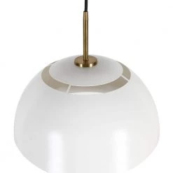 Jordyn 16 in. White and Brushed Brass Pendant with Metal Shade by Meyer&Cross -Hot Sale HomeGlam Store white brushed brass meyer cross chandeliers pd1655 1f 1000